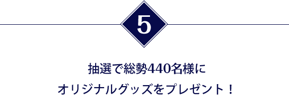 5 抽選で総勢440名様にオリジナルグッズをプレゼント!