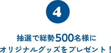 抽選で総勢500名様にオリジナルグッズをプレゼント