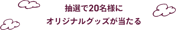 抽選で20名様にオリジナルグッズが当たる