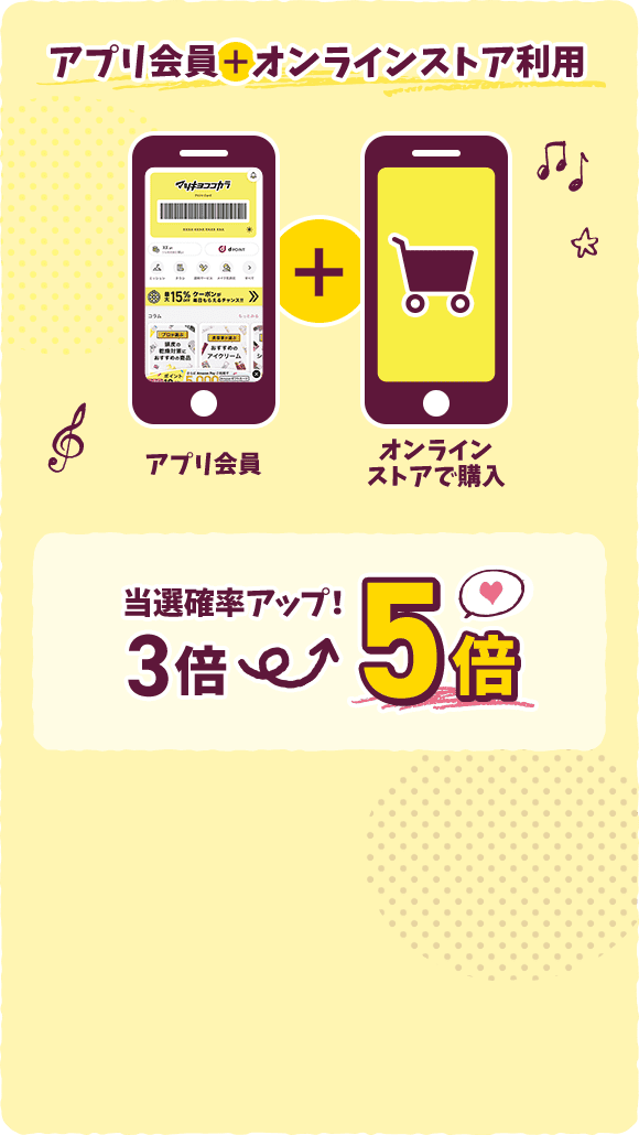 アプリ会員 オンラインストア利用 当選確率アップ！