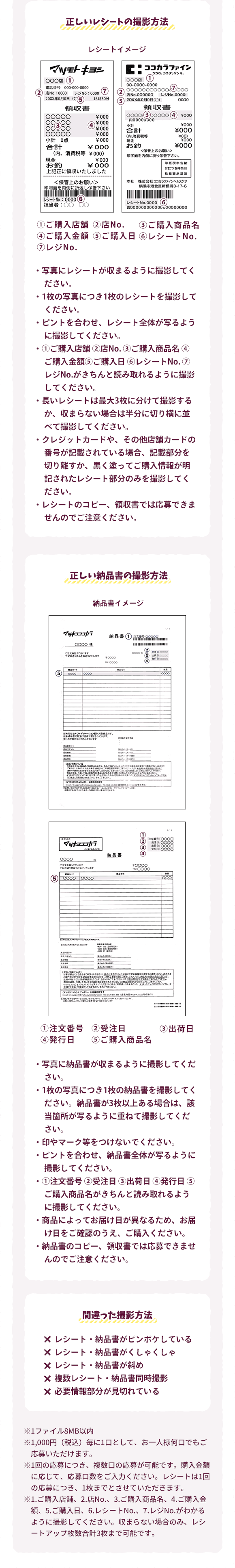 正しいレシートの撮影方法 正しい納品書の撮影方法