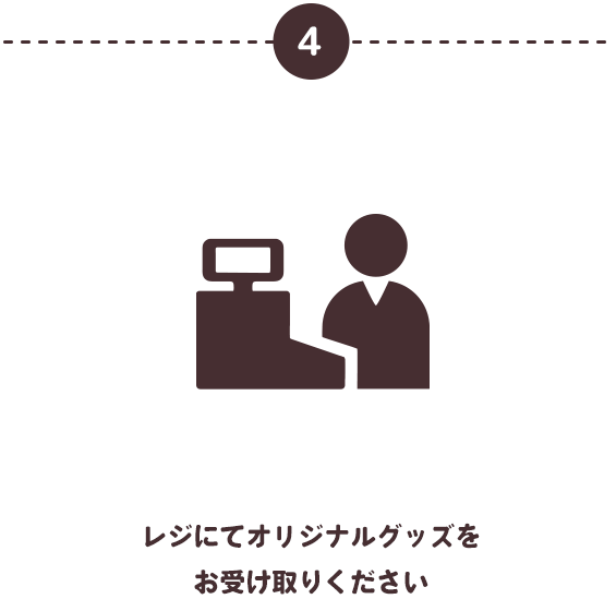 4 レジにてオリジナルグッズをお受け取りください