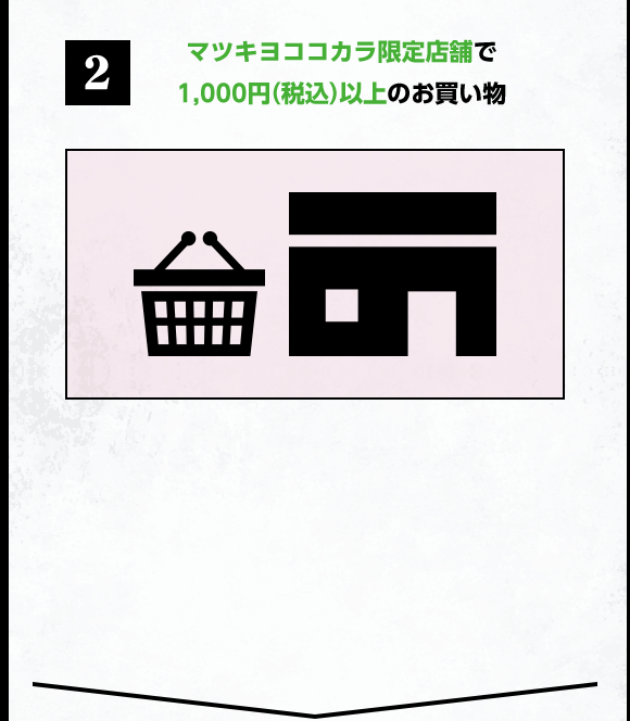 2 マツキヨココカラ限定店舗で1,000円（税込）以上のお買い物