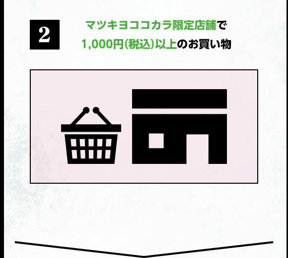 2 マツキヨココカラ限定店舗で1,000円（税込）以上のお買い物