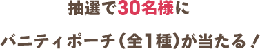 抽選で30名様にバニティポーチ（全1種）が当たる！