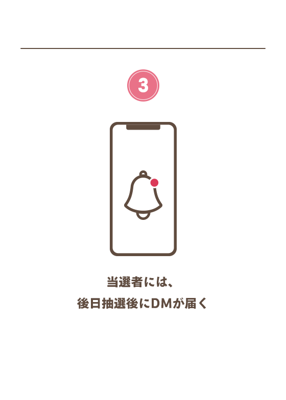 当選者には、後日抽選後にDMが届く